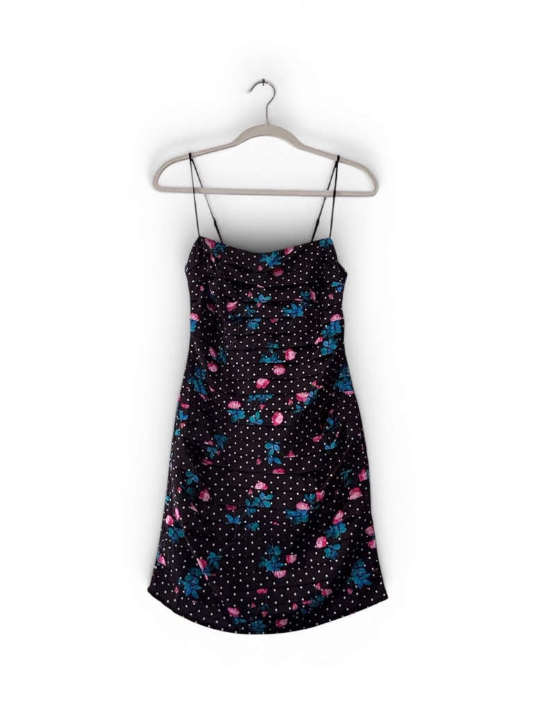 For Love & Lemons Black Polka Dot Mini Dress Small Nwt